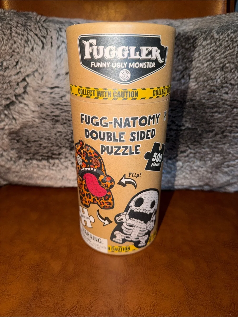 NEW Fugglar Fugg-Natomy Double Sided Puzzle - Tan with Black & Red Accents